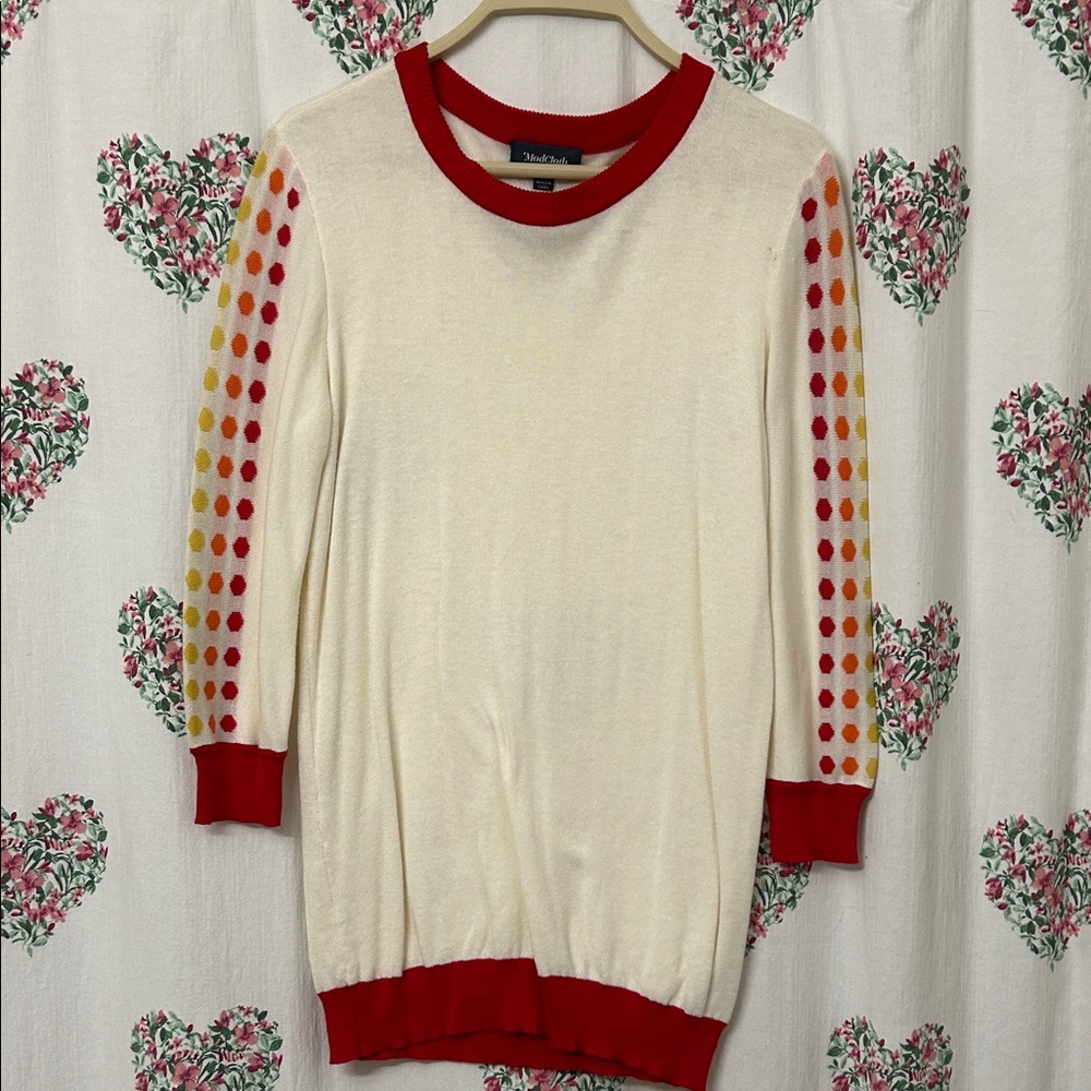 ModCloth Red and White Knit Sweater